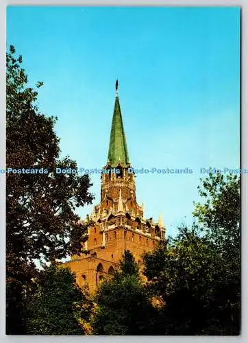 D322324 Moskau. Troizkaja Turm des Kremls. Aurora Art Publishers. Leningra