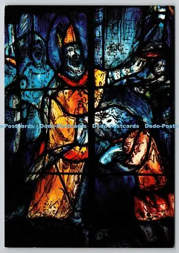 D322406 Cathedrale de Reims. Vitraux de Chagall 1974. Le Bapteme de Clovis. Edit