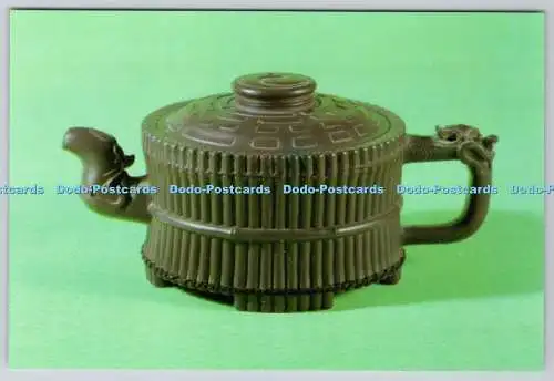 D313370 Dunkelroter Keramiktopf in Form von Bambusgelenken Qing Dynasy. Postkarte