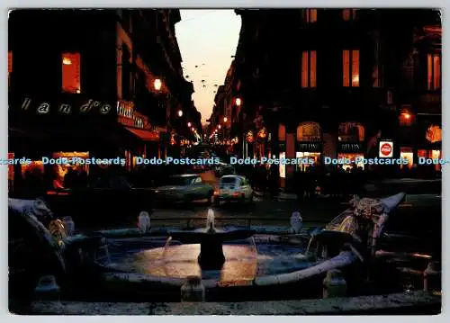 D313390 Roma. Condotti Street. Nachtlich. Kodak Ektachrome. Multigraf Terni