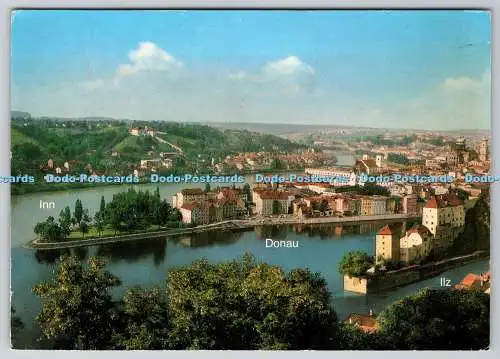 D317217 Donau. Passau. Die Dreiflussse Stadt am Zusammenfluss von Donau. Inn und I