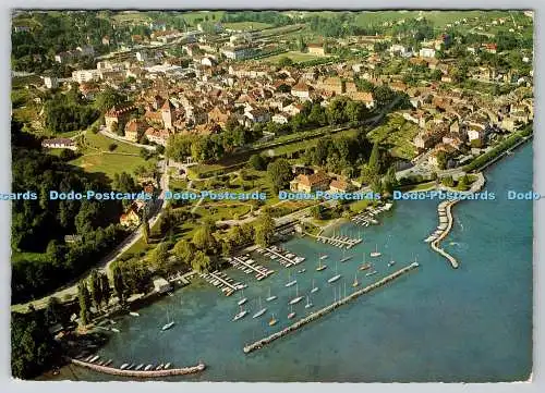D313453 Nyon. Panorama aus dem Flugzeug. Farbe Linda. Bovey und Cie. Geneve