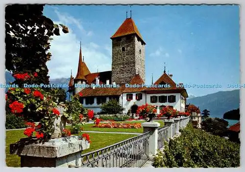 D313493 Das Schloss Spiez. Thunersee. Foto Arthur Baur Oberhofen. Thunerse