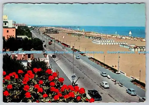 D317353 Rimini. Der Strand. M.A. B. Postkarte