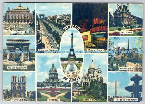 D314593 Frankreich. Souvenir de Paris. Greff. N. 398. 1971. Postkarte. Multi View