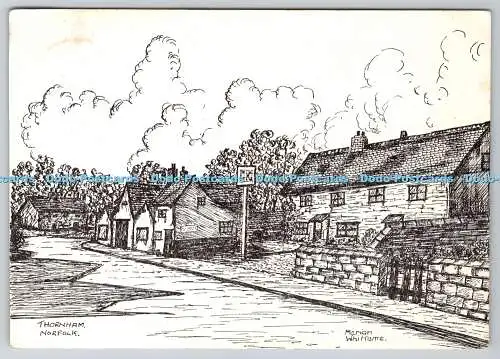 D317455 Zeichnung von Marian Whittome. The Chequers Inn. Thornham. Norfolk. Der Pil