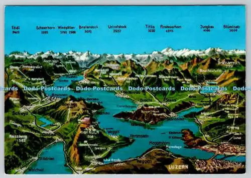D314635 Schweiz. Vierwaldstattersee. Fotoglob. Zürich. N. 405. Postkarte
