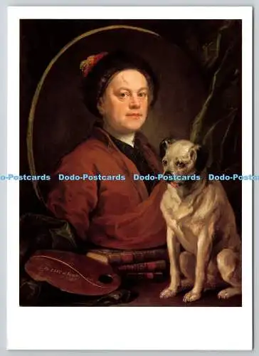 D322714 William Hogarth. Der Maler und sein Mops. Tate Photography. Postkarte
