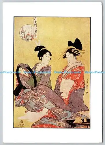 D322759 Ein Mädchen und ihre Reflexion. Utamaro. Japanischer Farbdruck. British Museu