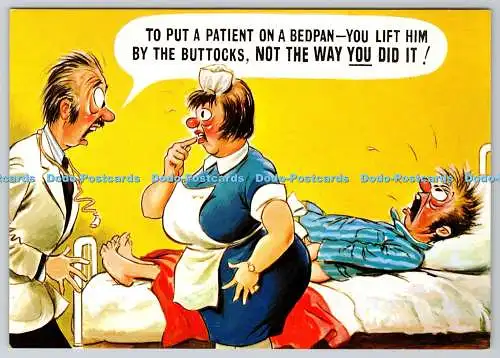 D319125, um einen Patienten auf eine Bettpfanne zu stellen. J. Salmon. Sevenoaks. Kent. Comic Serie.