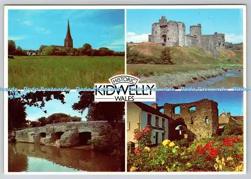D317555 Wales. Historisches Kidwelly. Mastercards. Bishopston. Serie gefärbt. Karte Nr.