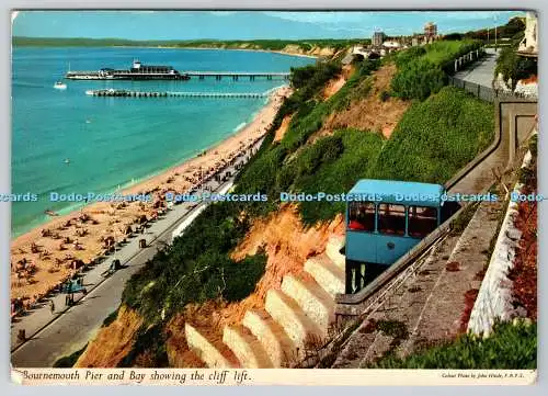 D317564 Bournemouth Pier und Bay mit Klippenlift. John Hinde. F. R. P. S. Lon
