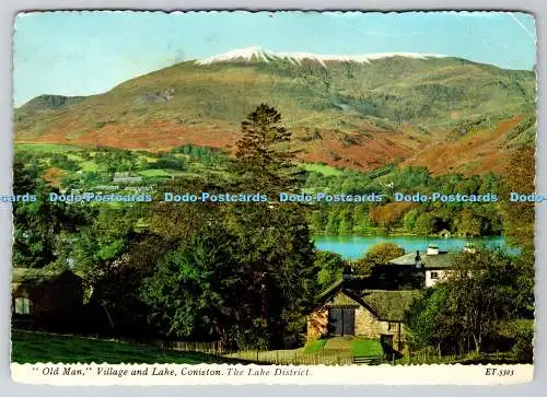 D313765 Old Man Village and Lake. Coniston. The Lake District. Bamforth und Co.