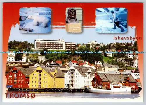 D314808 Norwegen. Ishavsbyen Tromso. Porten til Ishavet. Alter Kai und arktisches Gefäß