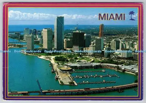 D319250 Miami. Schöne Gesamtansicht der Stadt und des Marktplatzes an der Bucht. Scen
