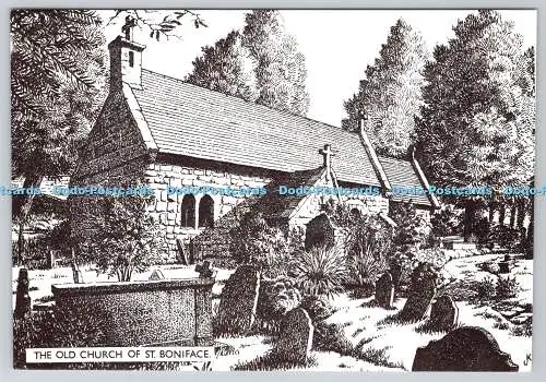 D317682 Bonchurch. Alte Kirche St. Bonifatius. England. Postkarte
