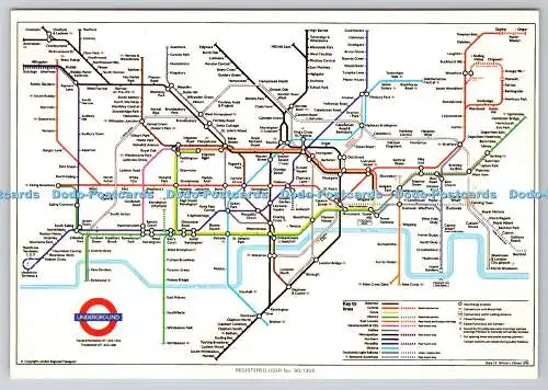 D314911 Karte. London Regional Transport. Unterirdisch. FISA. Golden Shield. N. 159