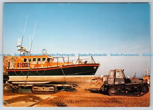 D314913 Hastings Offshore-Rettungsboot und Traktor. Ashley Field 1990. Richter Postca