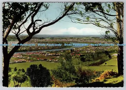 D313982 Stadt Wanganui. Blick hinüber. KiWi. Postkarte