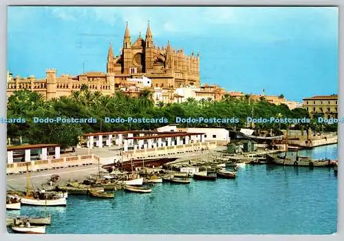 D314014 Palma de Mallorca. Kathedrale und Detail des Hafens. A. Campana y J. Puig Fe