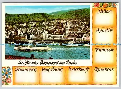 D315007 Grusse aus Boppard am Rhein. Klaus Rahmel. Pulheim. Bop 306. N. 5407. Po
