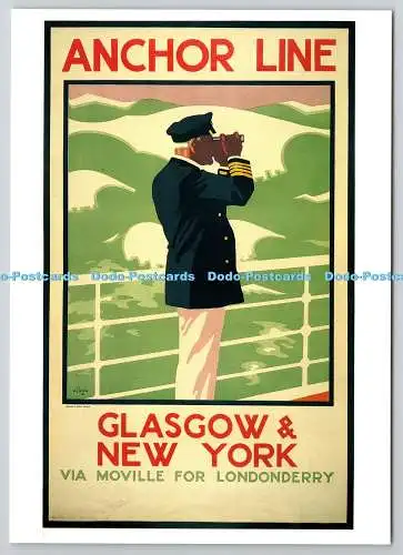 D323067 Ankerleine. Glasgow und New York. Via Moville nach Londonderry. Alpha. P