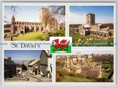 D317899 Cymru. St. Davids. Blick auf die St. Davids Kathedrale und Kieselsteine. Richter Pos