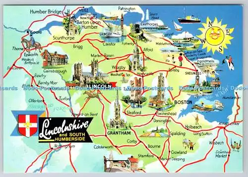 D319500 Lincolnshire. Und South Humberside. Karte. E. T. W. Dennis. Scarborough