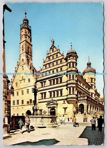 D319521 Rothenburg o.d. Tauber. Rathaus und Georgsbrunnen. Krüger