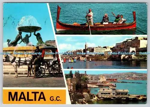 D323163 Malta. Tritonbrunnen. Dghajsa. Valleta. St Paul s Bay. Die Kathedrale L