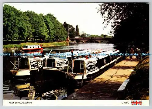 D317942 Evesham. Flussszene. E. T. W. Dennis. Scarborough. Fotofarbe. E. 1020