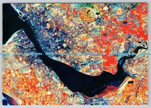 D323224 Liverpool und die Mersey-Mündung aus dem Weltraum. Landsat 5 Satellit. Erde I