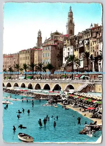 D319598 Menton. Cote D Azur. Plage des Sablettes. Fotoguy. 1962
