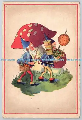 D319664 Zwei Elfen. Freco. Postkarte