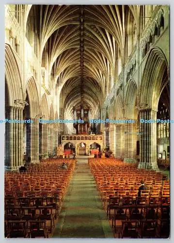 D318077 Kathedrale von Exeter. Kirchenschiff Blick nach Osten. Walter Scott Farbserie. Bradfor