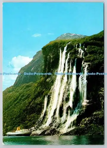 D318081 Norwegen. Geirangerfjord mit Wasserfällen Seven Sisters. Normanns Kunstforl