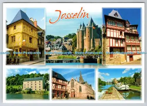 D315308 Morbihan. Josselin. Couleurs de Bretagne. Alte Fachwerkhäuser. Guss