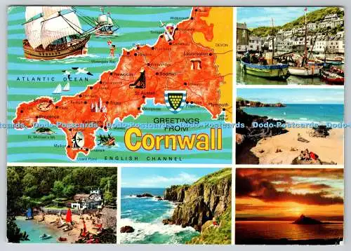D323378 Cornwall. John Hinde. Redruth. Multi View