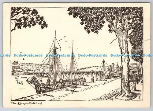 D319753 Bideford. Der Kai. Postkarte