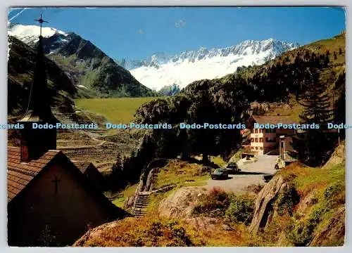 D315401 Goscheneralp. Uri. Kapelle Gwuest gegen den Staudamm. Dammagletscher und