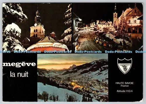 D323460 Megeve. La Nuit. Haute Savoie. FC. France Couleur. PM Megeve. 1979. Mult