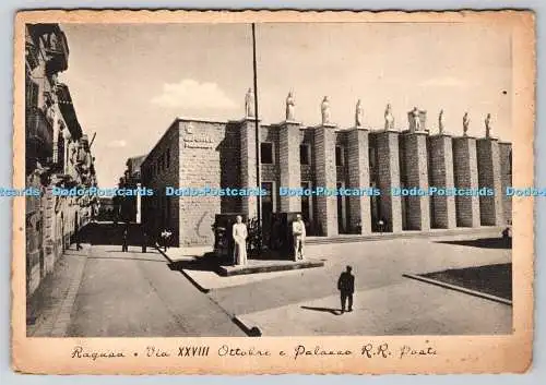 D319891 Ragusa. Via Ottobre e Palazzo. R. R. Poste. G. Piluso