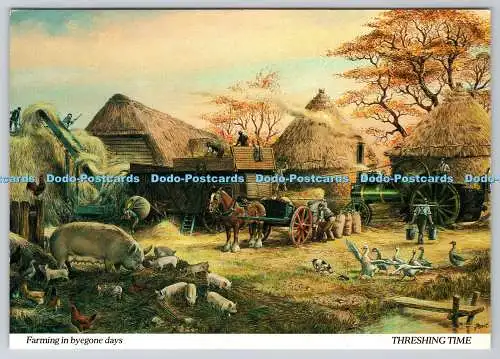 D315531 Landwirtschaft in vergangenen Tagen. Dreschzeit. Dudley Pout. J. Salmon. Sevenoak