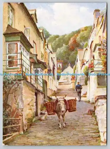 D318366 Clovelly High Street. Herbert Truman. A.R.W.A. Fac sim oil Colour Ser