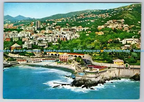 D315595 Genova. Veduta aerea di Quarto bagni Doria e Punta Tre Pini. Fotocolor K