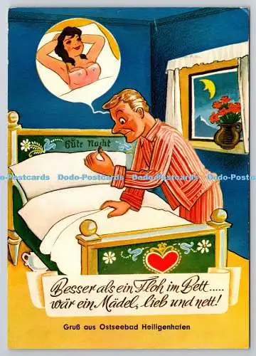 D318423 Besser als ein Flohim Bett. War ein Madel lieb und nett. Gruss aus Osts