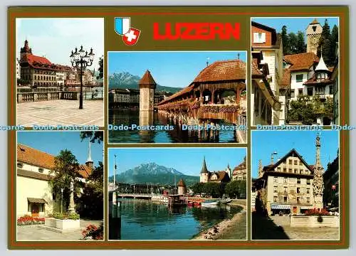 D315616 Schweiz. Luzern. Kapellbrücke. Altstadt. Karl Engelberger. Stanssta