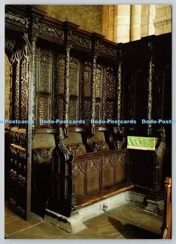 D318483 Cartmel Priory. Nordwestliche Ecke von Bildschirm und Ständen. Richter Postkarte.