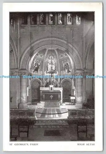 D318501 Frankreich. Paris. St. Georges. Hochaltar. Vintage Karte