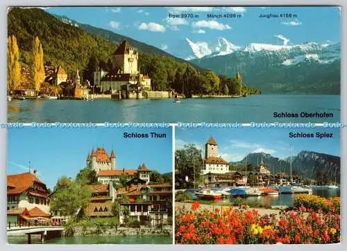 D315728 Schweiz. Schloss Oberhofen am Thunersee. Schloss Thun und Schloss Sp